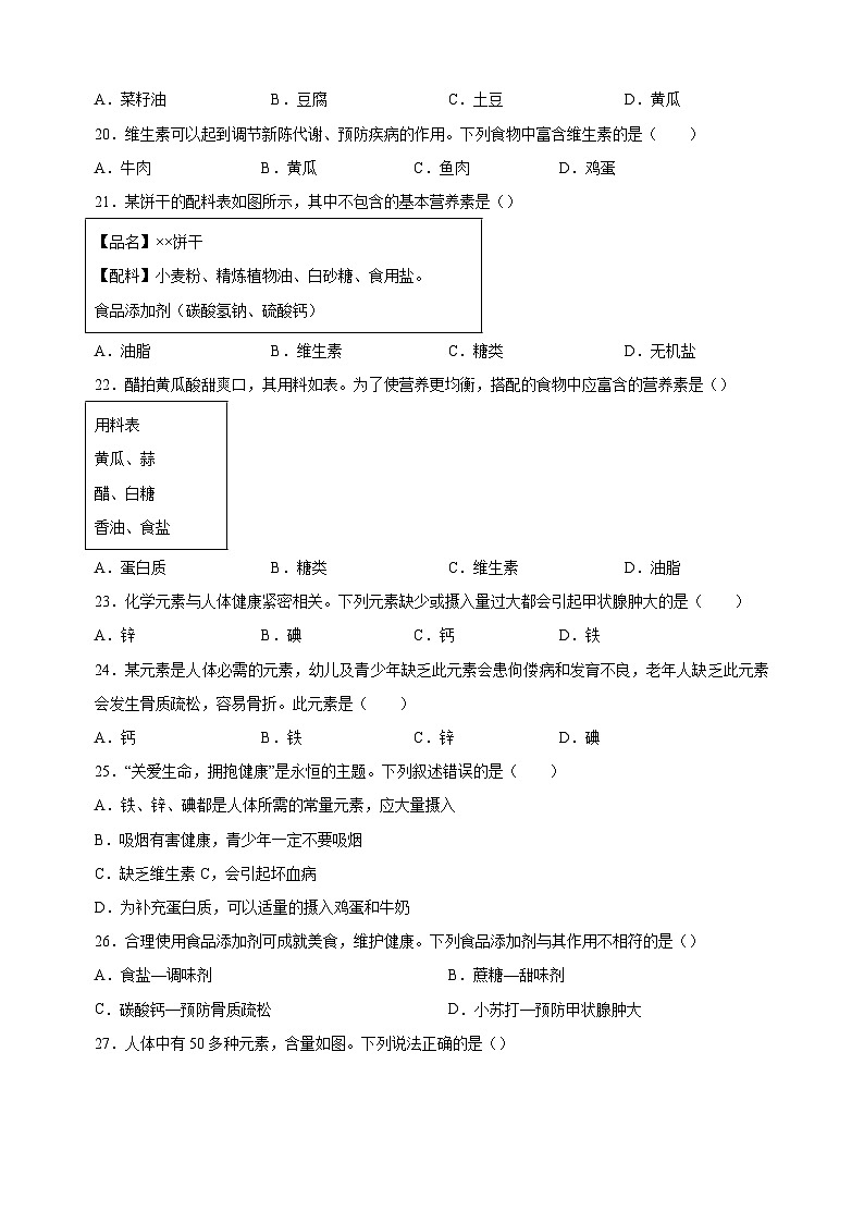 专题15 化学与生活-三年中考(2021-2023)化学真题分项汇编(全国通用)03