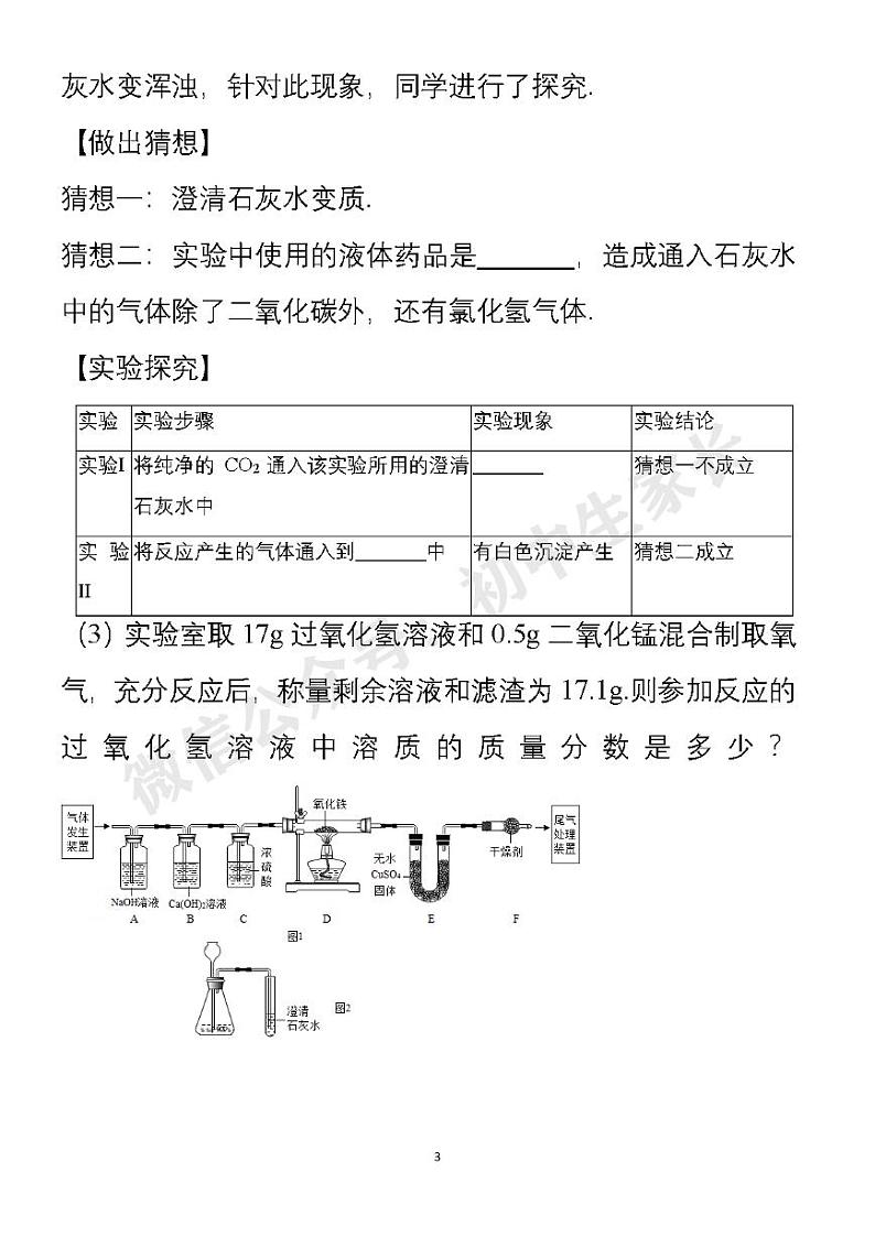 14道中考化学压轴题第3页
