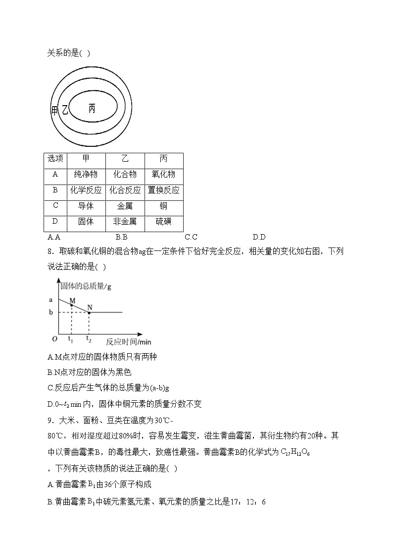 湖南省岳阳市2024届九年级上学期期末质量检测化学试卷(含答案)第2页