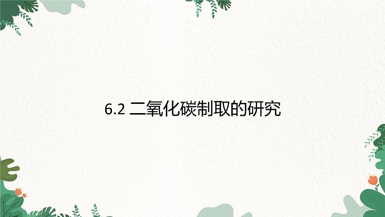 人教版化学九年级上册 6.2 二氧化碳制取的研究课件第1页