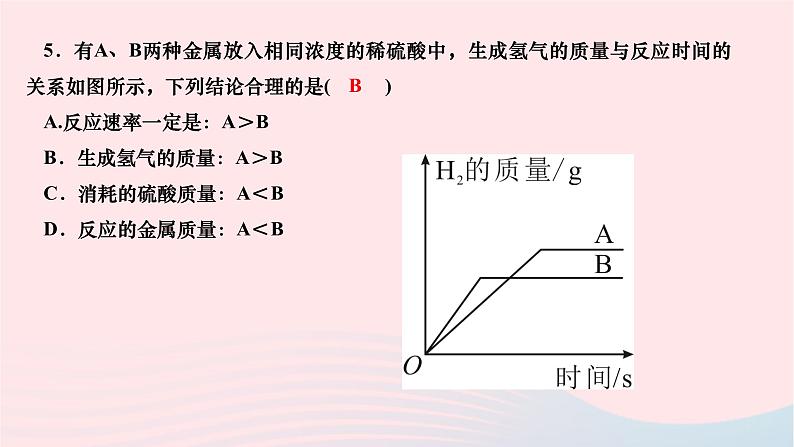 2024九年级化学下册第八单元金属和金属材料双休作业一作业课件新版新人教版05