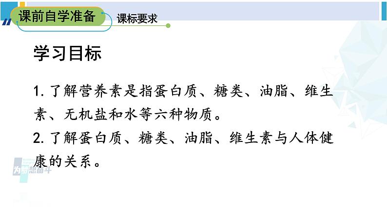 人教版九年级化学下册 第十二单元 化学与生活 课题1 人类重要的营养物质(课件)第2页