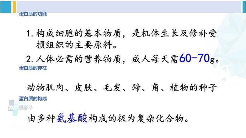 人教版九年级化学下册 第十二单元 化学与生活 课题1 人类重要的营养物质(课件)第6页