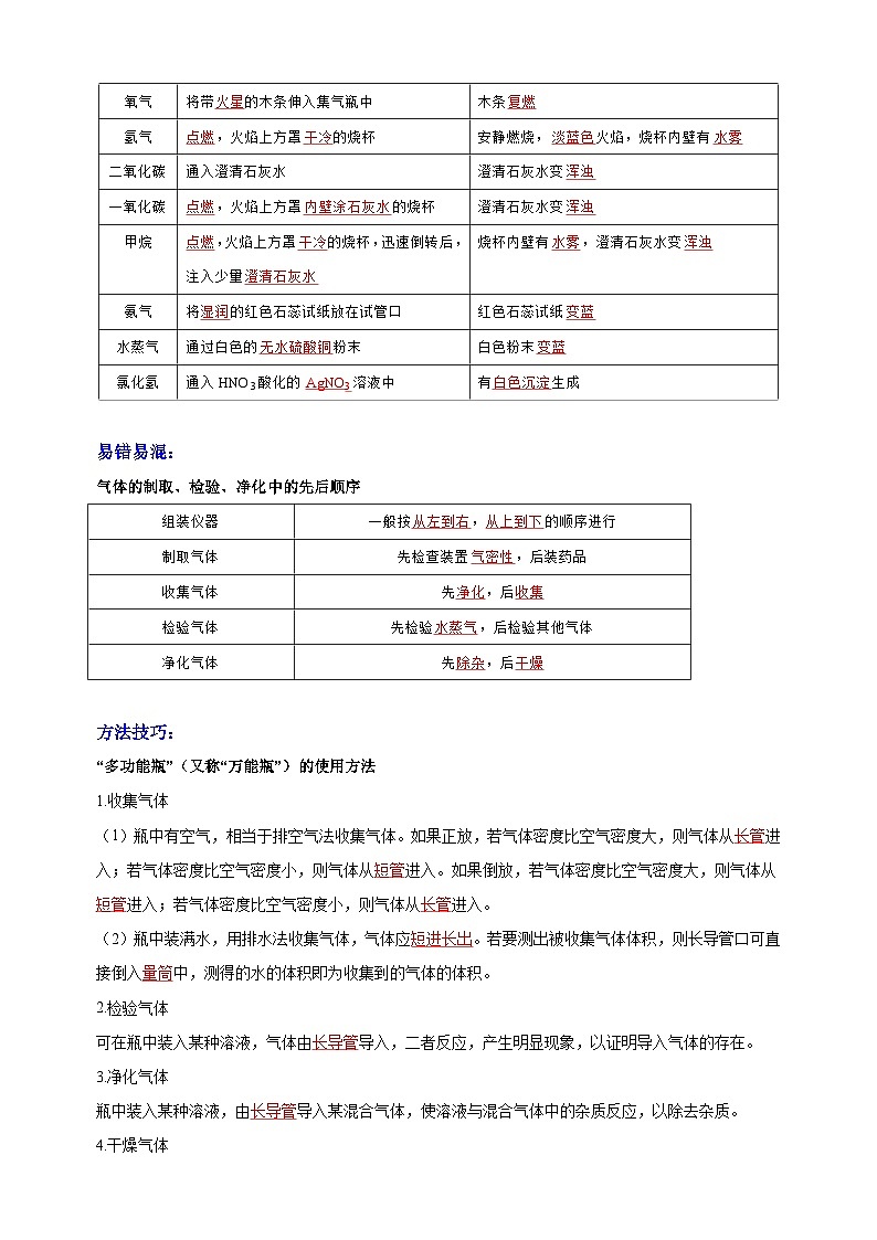 中考化学二轮复习精品讲义专题03 气体的制取与净化第3页