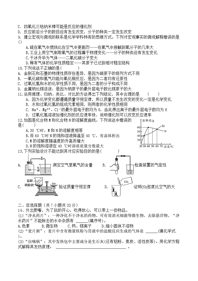 湖北省大冶市还地桥镇教联体2023-2024学年九年级下学期开学化学试题02