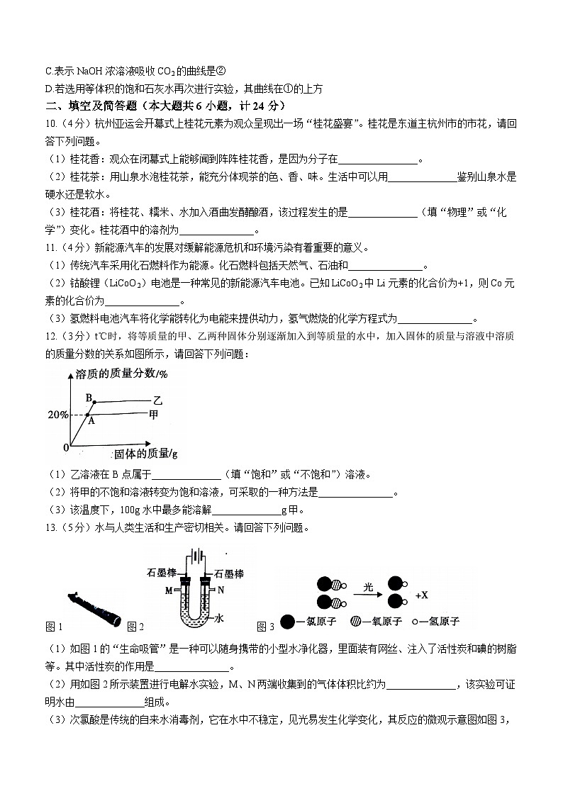 陕西省西安市阎良区第一中学2023-2024学年九年级下学期开学收心考试九年级化学试题+第3页