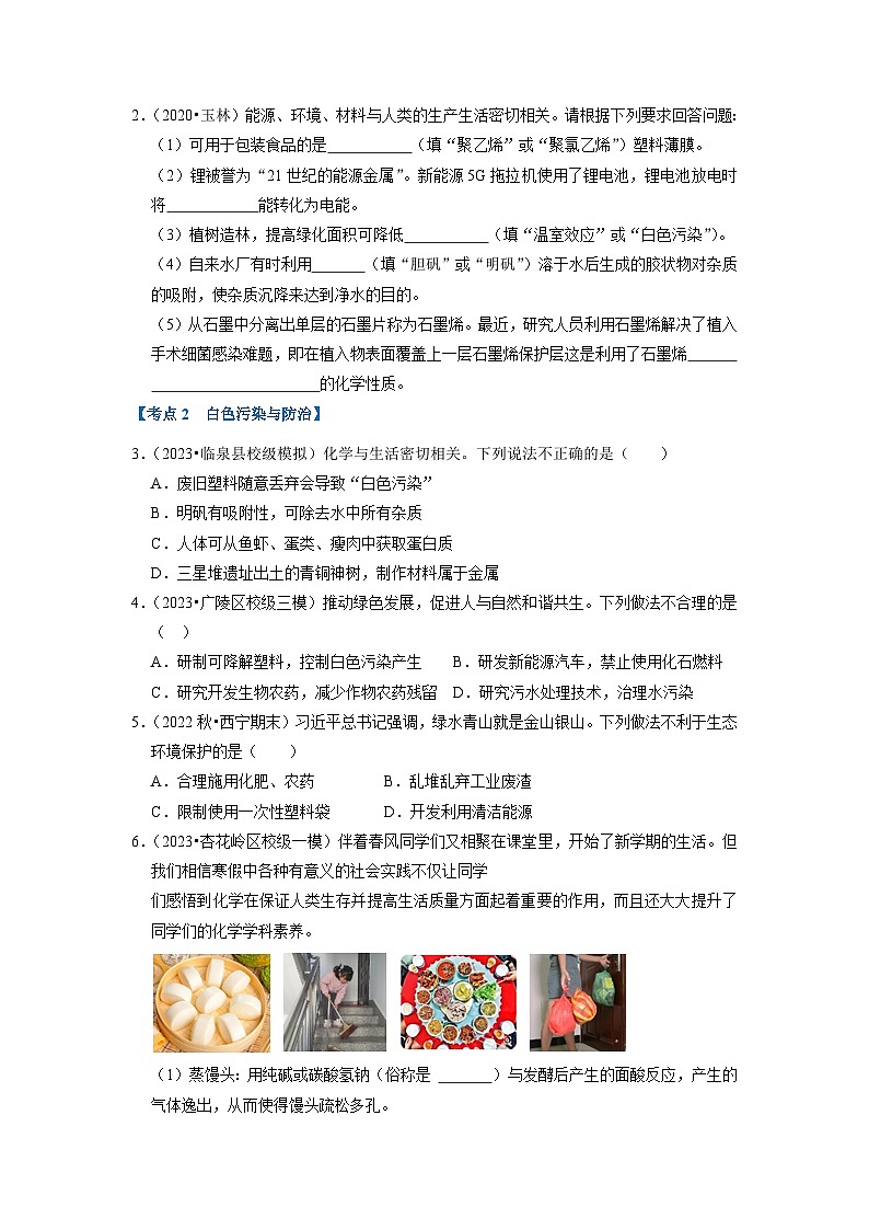 第12单元 化学与生活(易错60题13大考点)(原卷版)第2页