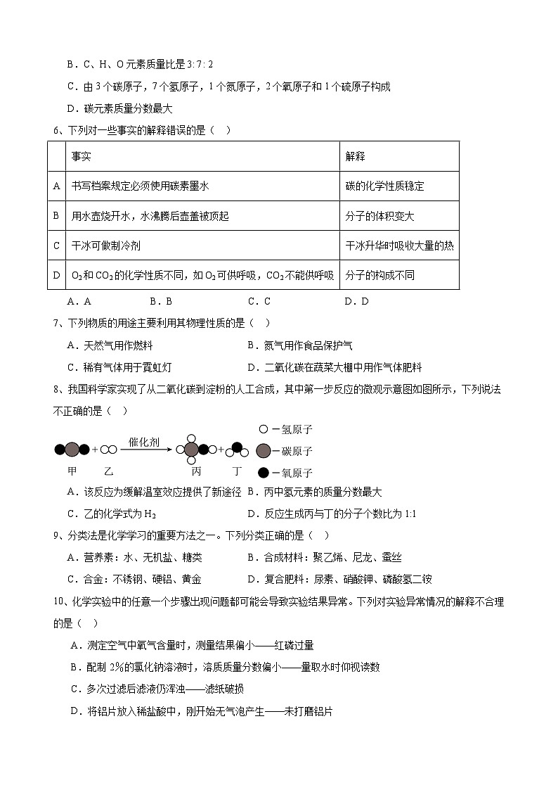 95,2024年安徽省中考化学模拟试题(八)第2页