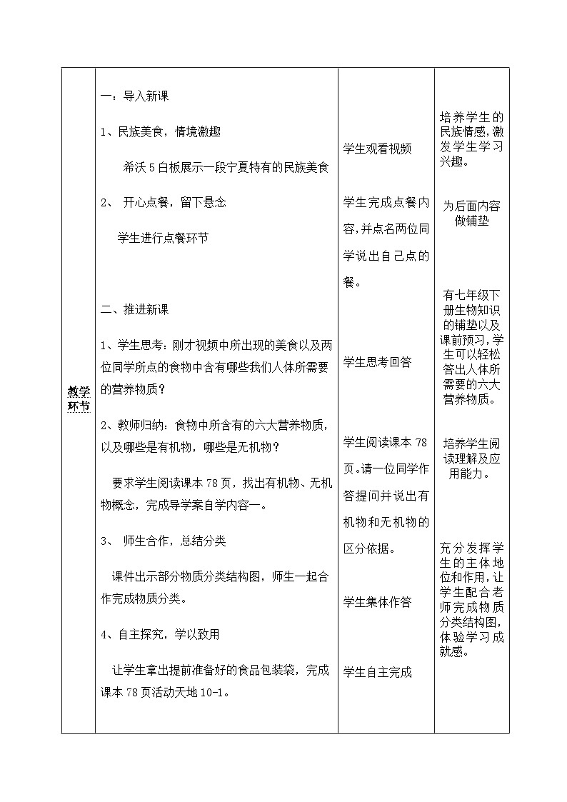 鲁教版化学九年级下册 第十单元 第一节 食物中的有机物 教案第2页