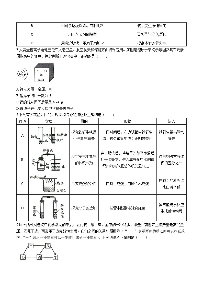 陕西省榆林市神木市第二中学2023-2024学年度九年级下学期开学收心卷化学试题02