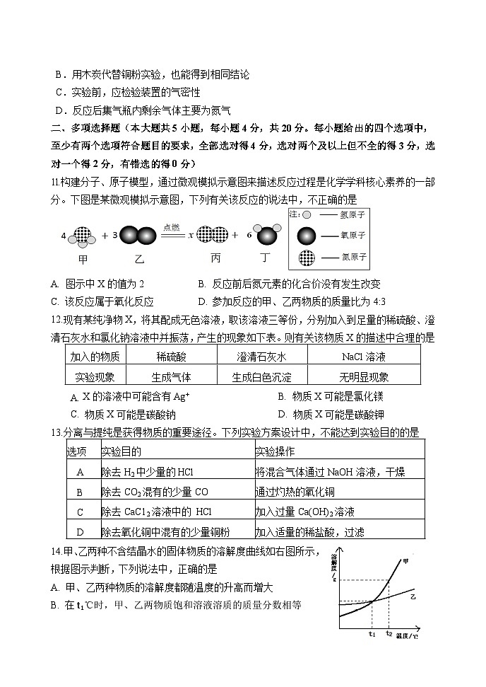 40,2024年山东省济南第五中学中考化学模拟试题第3页