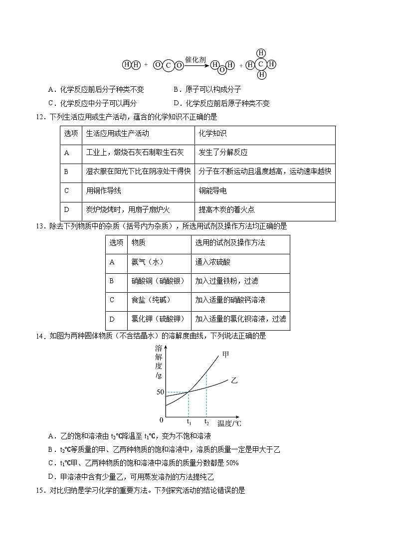 2024年初三中考第一次模拟考试试题:化学(广东卷)(考试版A4)第3页