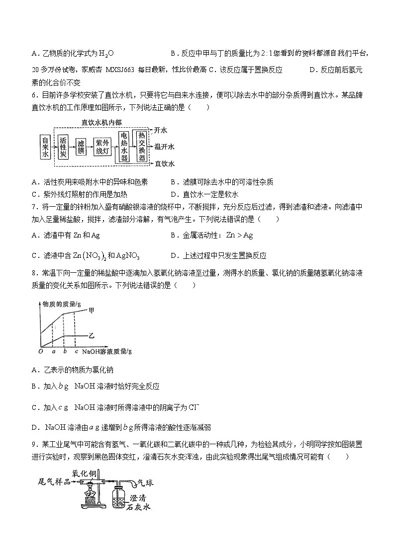22,2024年陕西省西安市碑林区翱翔中学(原西工大附中)中考二模化学试卷()02