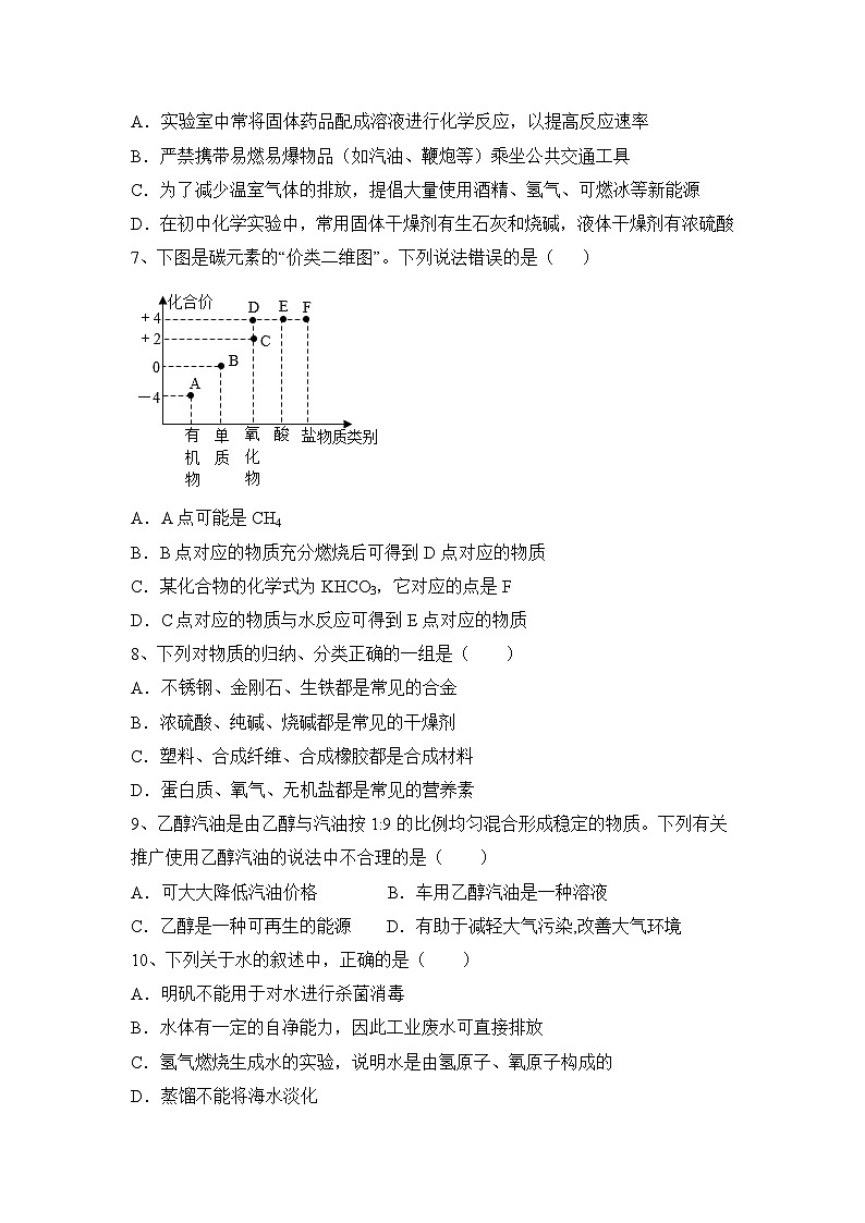 2023-2024学年科粤版(2012)化学九年级下册第九章+现代生活与化学+跟踪练习(原卷+答案版)第2页