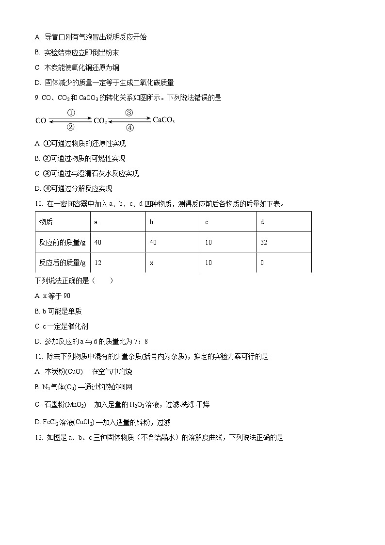 精品解析:广东省河源市龙川县老隆中学2023-2024学年九年级下学期开学考试化学试题(原卷版)第3页