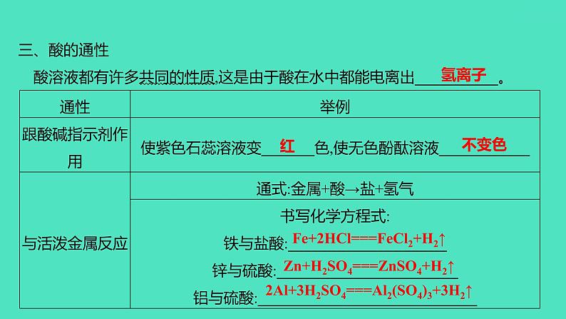 2024山东中考复习 人教版化学 基础知识复习 第三部分 第8讲 酸和碱 课件第5页