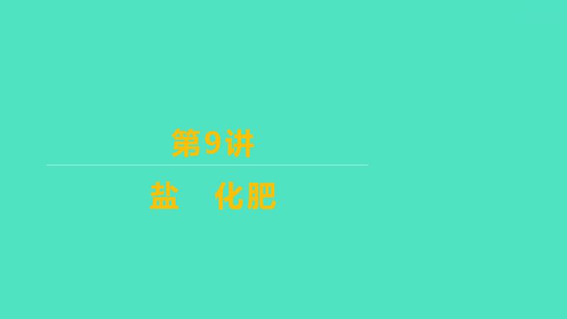 2024山东中考复习 人教版化学 基础知识复习 第三部分 第9讲 盐 化肥 课件01