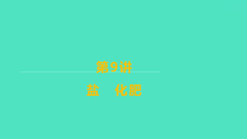2024山东中考复习 人教版化学 考点研究 第三部分 第9讲 盐 化肥 课件01