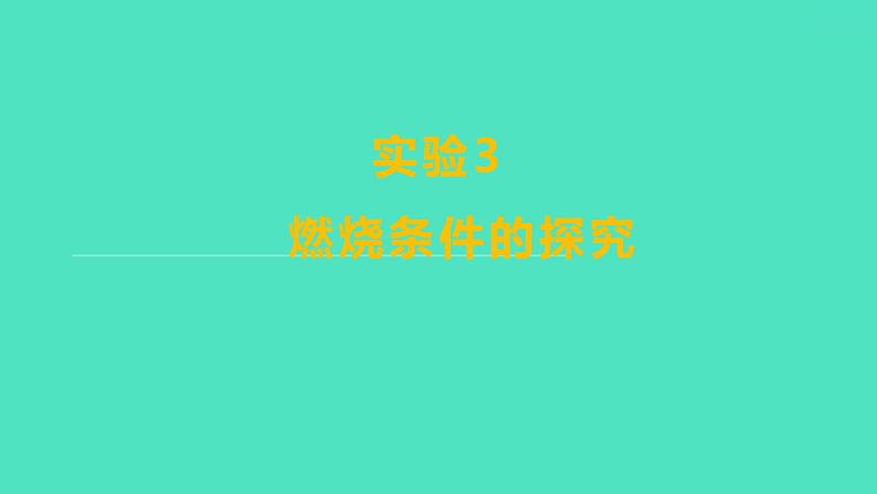 2024山东中考复习 人教版化学 考点研究 实验3 燃烧条件的探究 课件第1页