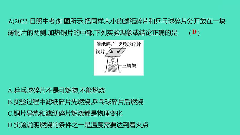 2024山东中考复习 人教版化学 考点研究 实验3 燃烧条件的探究 课件第2页