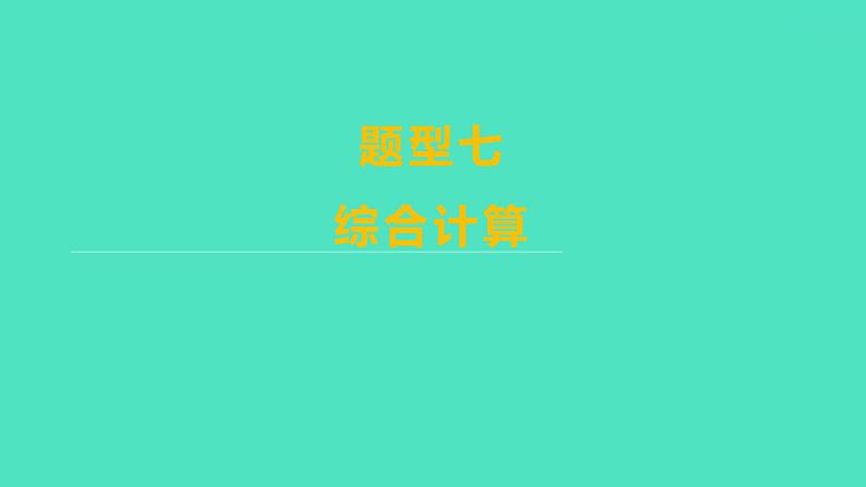 2024山东中考复习 人教版化学 题型突破 题型七 综合计算 课件第1页