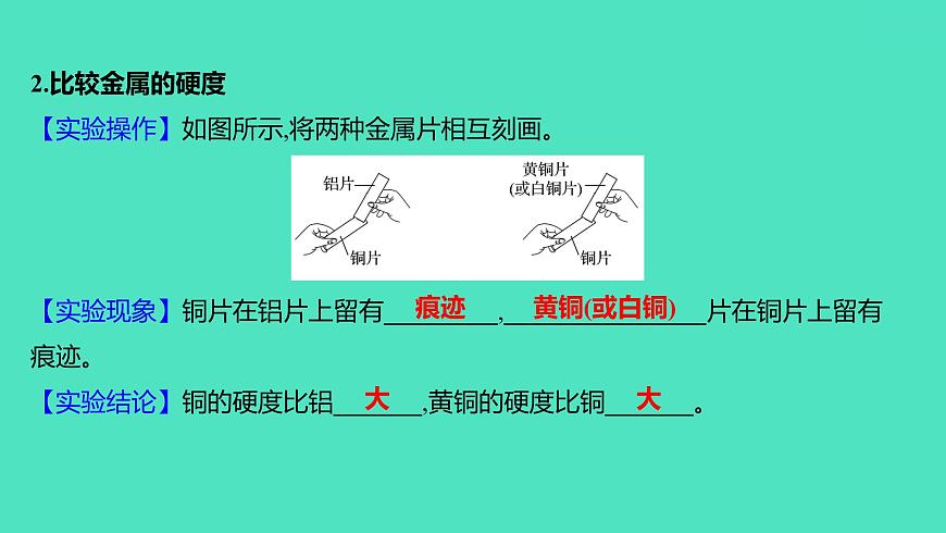 2024山東中考復(fù)習(xí) 人教版化學(xué) 基礎(chǔ)知識(shí)復(fù)習(xí) 實(shí)驗(yàn)6　常見金屬的物理性質(zhì)和化學(xué)性質(zhì) 課件第2頁