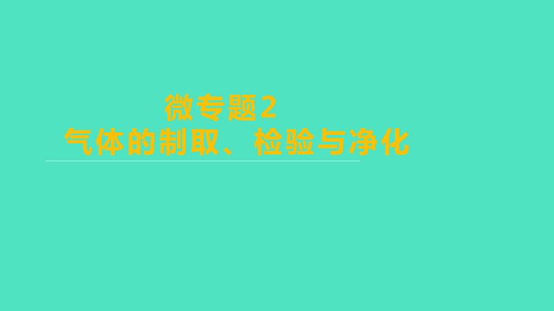 2024山东中考复习 人教版化学 考点研究 微专题2 气体的制取、检验与净化 课件第1页