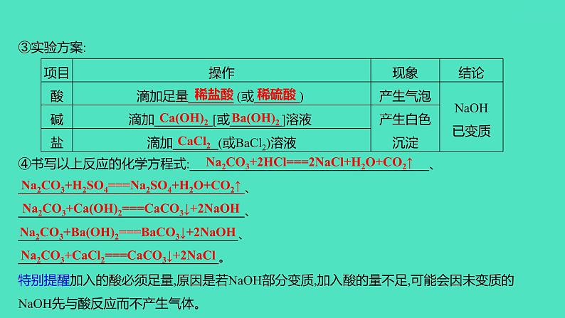 2024山东中考复习 人教版化学 考点研究 微专题9 氢氧化钠变质的探究 课件第4页