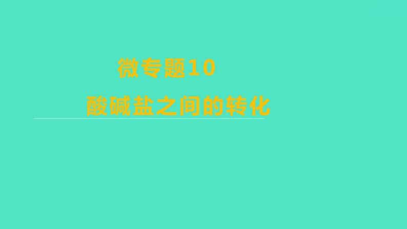 2024山东中考复习 人教版化学 考点研究 微专题10 酸碱盐之间的转化 课件第1页