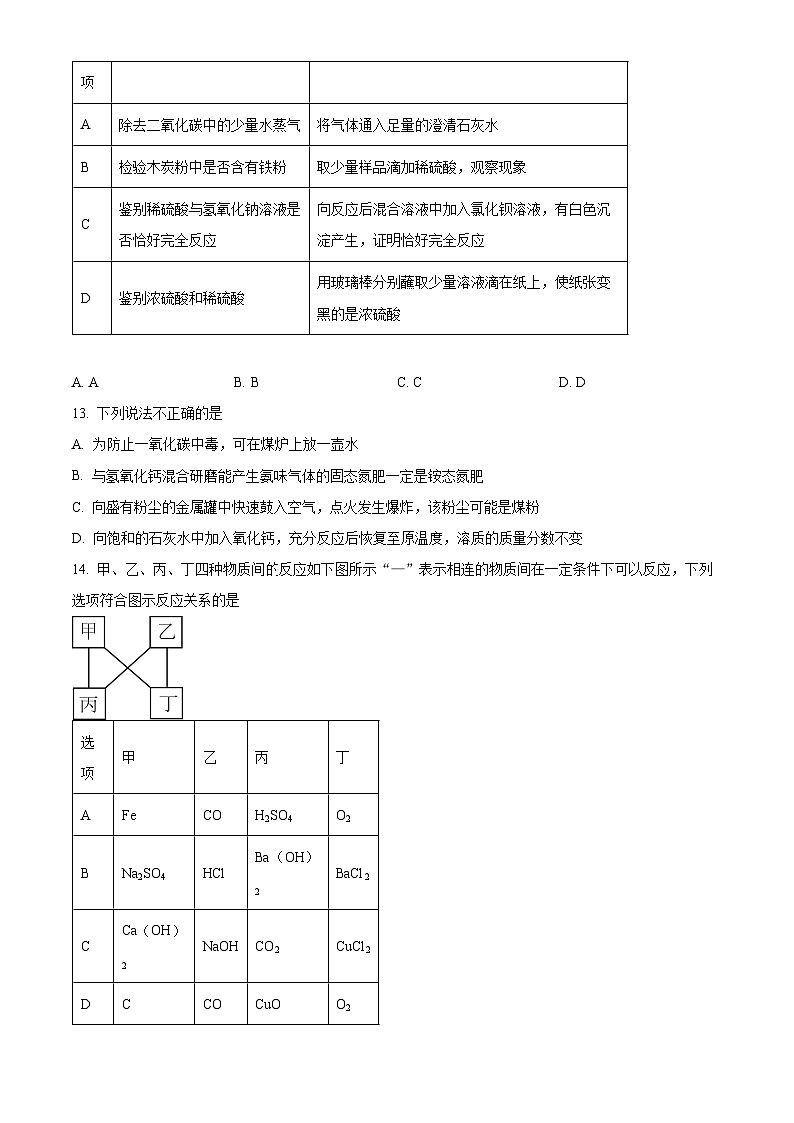 精品解析:天津市静海区实验中学2023-2024学年九年级下学期开学结课检测化学试题(原卷版)第3页