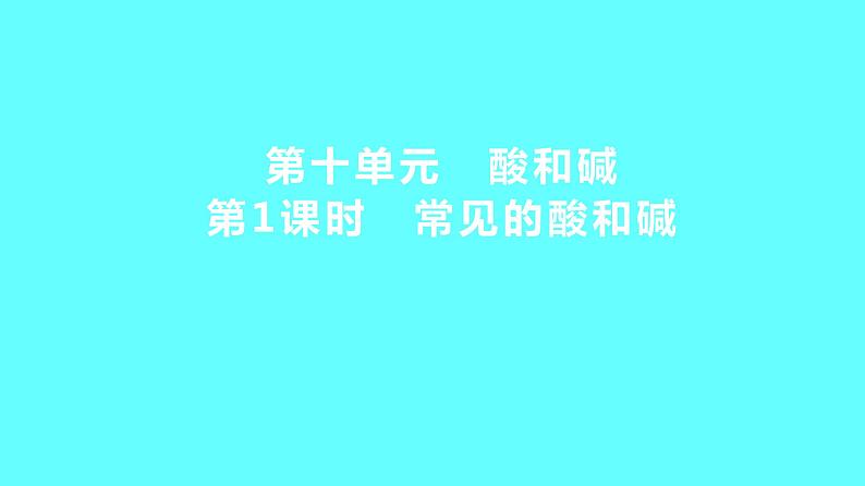 2024湖南中考复习 人教版化学 第十单元 第1课时 常见的酸和碱 课件01