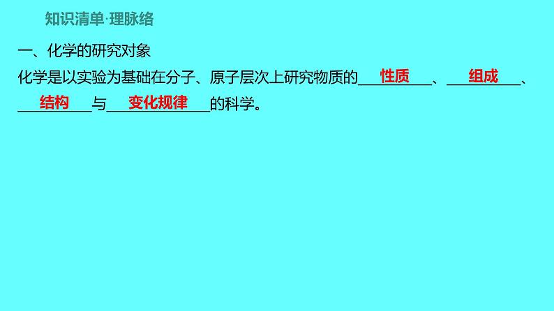 2024湖南中考复习 人教版化学 第一单元 走进化学世界 课件02