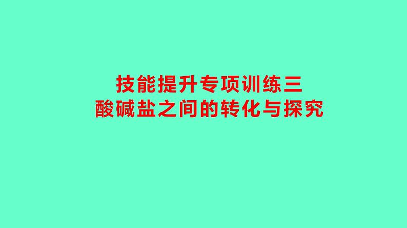 2024贵州中考一轮复习 人教版化学 技能提升专项训练三 酸碱盐之间的转化与探究 课件01