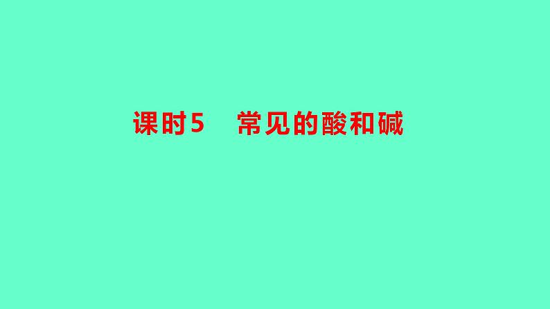 2024贵州中考一轮复习 人教版化学 教材基础复习 主题二 第五讲 课时5 常见的酸和碱 课件01