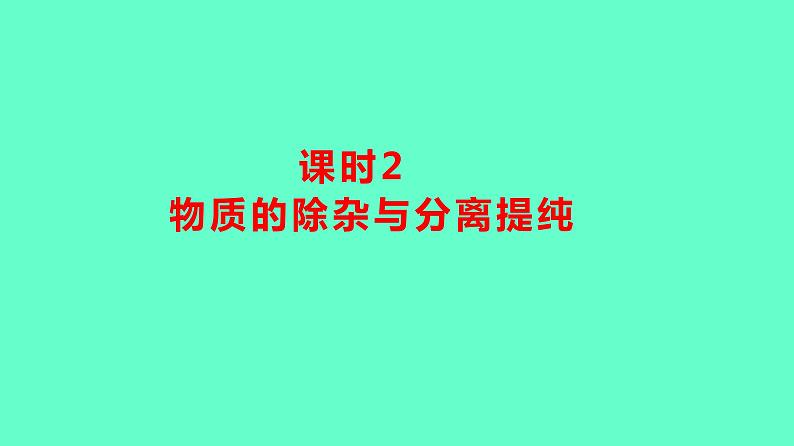 2024贵州中考一轮复习 人教版化学 教材基础复习 主题一 第二讲 课时2 物质的除杂与分离提纯 课件第1页