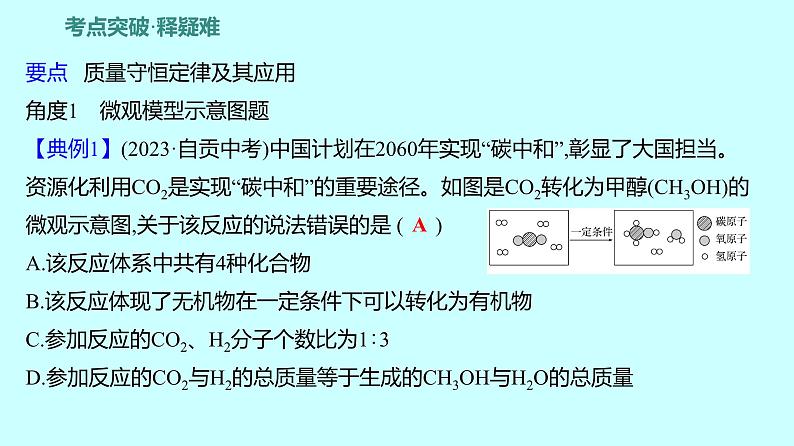 2024贵州中考复习 人教版化学 板块三 第2讲 质量守恒定律 课件07