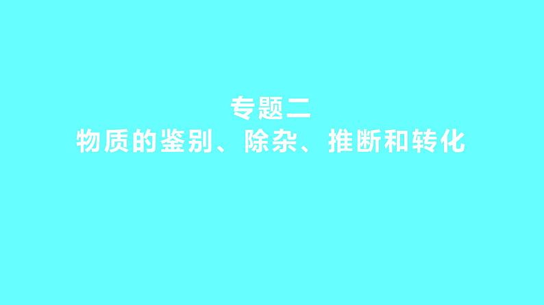 2024湖南中考复习 人教版化学 专题二 物质的鉴别、除杂、推断和转化 课件01
