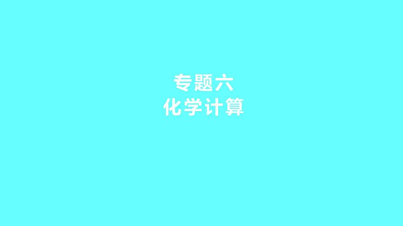 2024湖南中考复习 人教版化学 专题六 化学计算 课件第1页