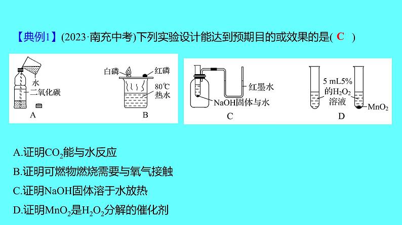 2024湖南中考复习 人教版化学 专题四 实验的设计、评价与探究 课件第8页
