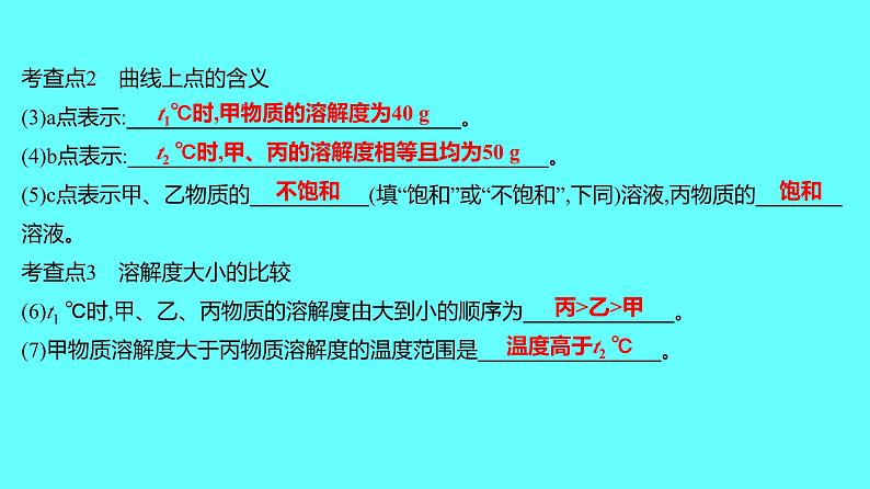 2024湖南中考复习 人教版化学 微专题六 溶解度曲线 课件第3页