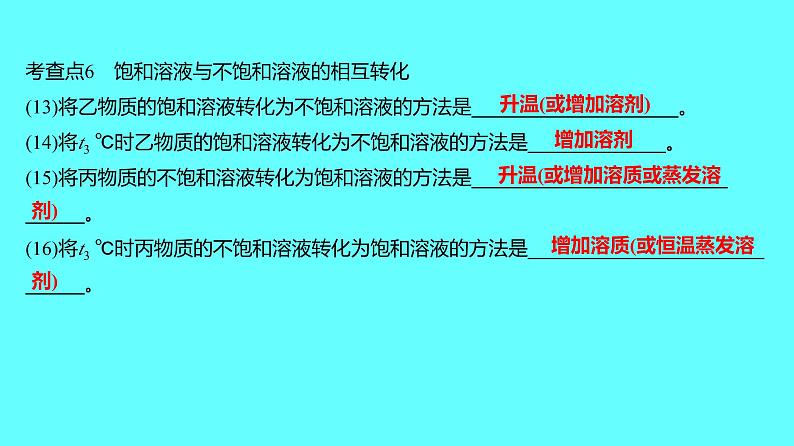 2024湖南中考复习 人教版化学 微专题六 溶解度曲线 课件第6页