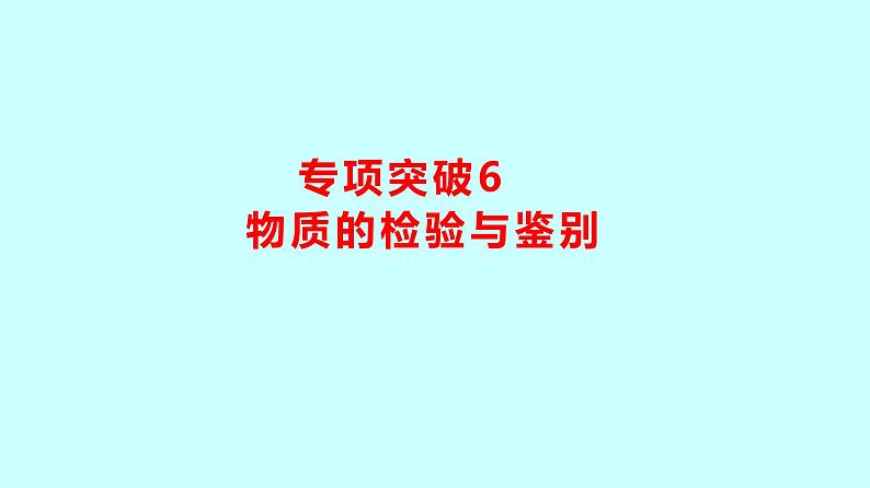 2024贵州中考复习 人教版化学 专项突破6 物质的检验与鉴别 课件第1页