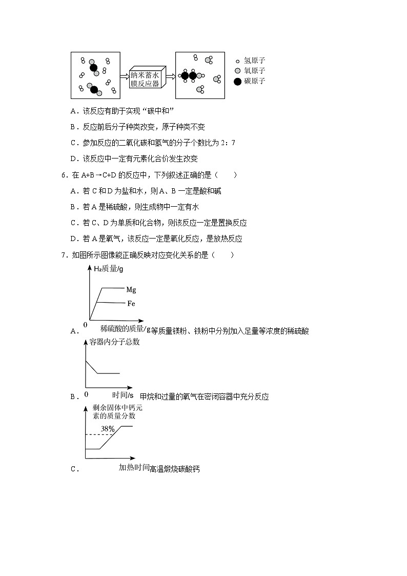 2024年湖北省武汉市二桥中学中考模拟化学试卷第2页
