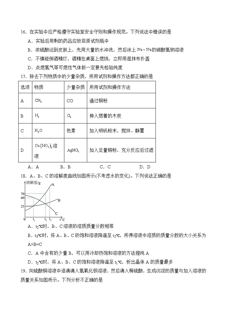 2024年广西中考夯基提分模拟化学试卷03
