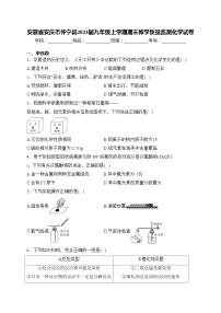 安徽省安庆市怀宁县2023届九年级上学期期末教学质量监测化学试卷(含答案)
