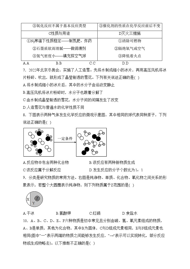 安徽省安庆市怀宁县2023届九年级上学期期末教学质量监测化学试卷(含答案)02