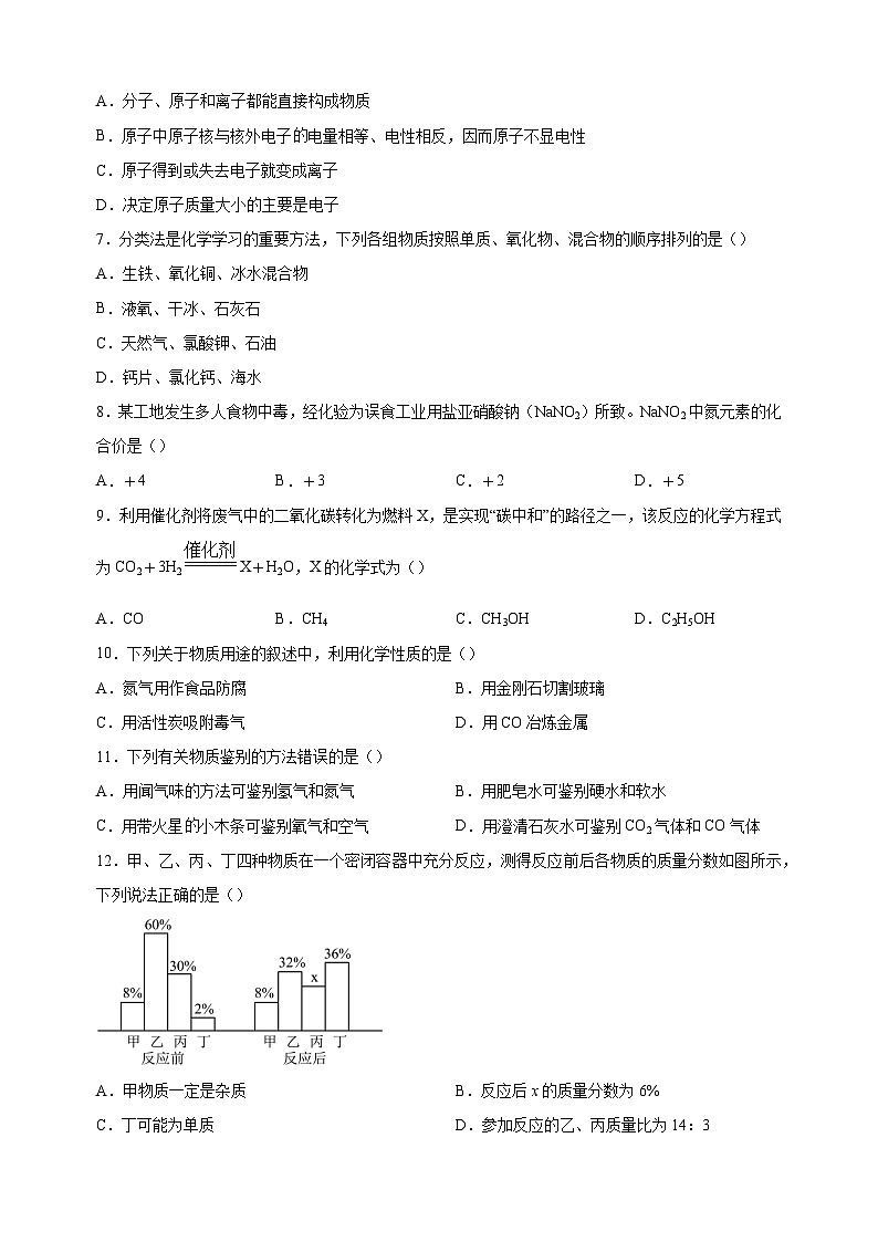 南通市2022-2023学年九年级上学期阶段练习化学试题(含答案解析)第2页