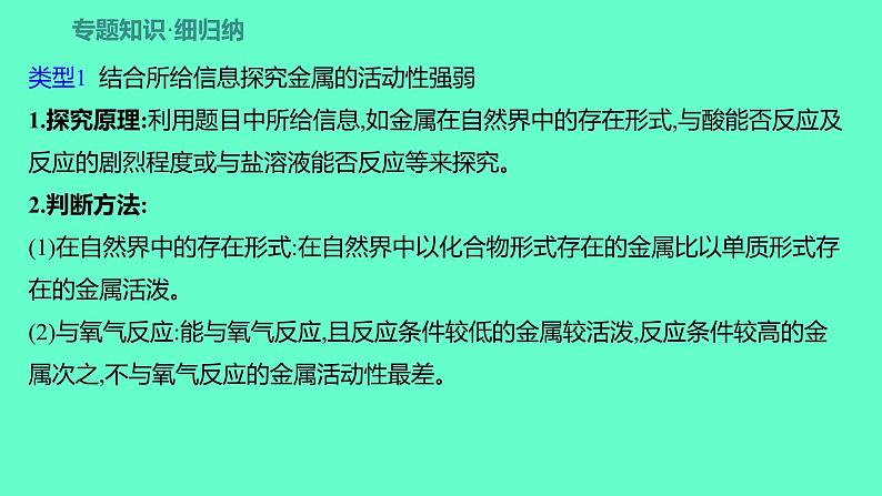 2024福建中考一轮复习 人教版化学 微专题四 金属活动性顺序的探究课件PPT第2页