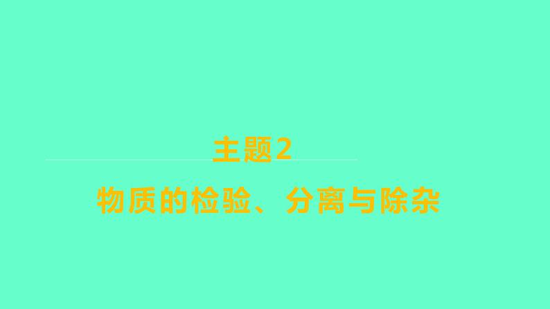 2024福建中考一轮复习 人教版化学 教材基础复习 板块五 主题2 物质的检验、分离与除杂课件PPT01
