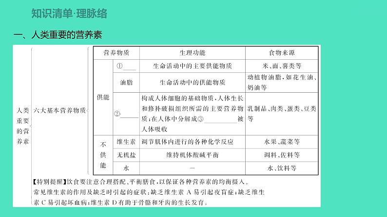 2024中考一轮复习 鲁教版化学 教材基础复习 第十单元 化学与健康 课件第2页